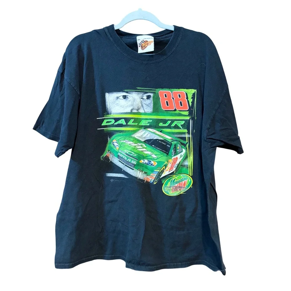 Winners Circle Dale Earnhardt Jr 88 NASCAR Racing T-Shirt Mens 2XL VTG Mt Dew